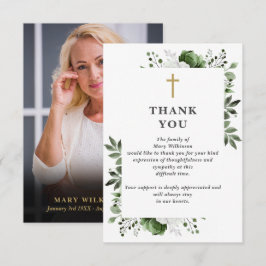 Grönt Christian Firande i livets begravningsfoto Tack Kort