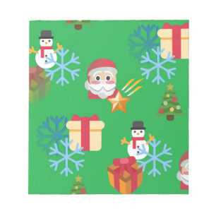 grönt christmas emoji anteckningsblock