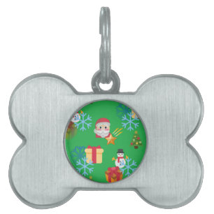 grönt christmas emoji ID-bricka husdjur