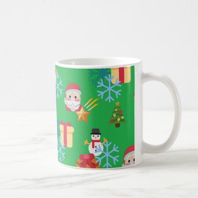 grönt christmas emoji kaffemugg (Höger)