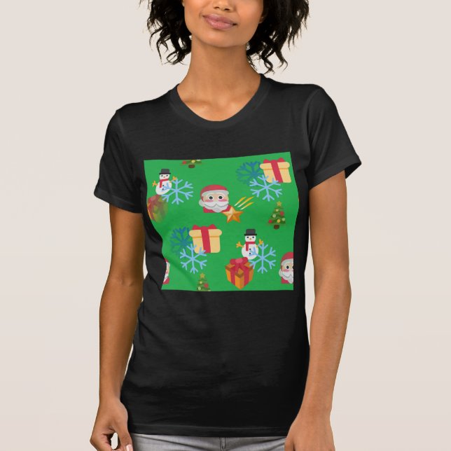 grönt christmas emoji t-shirt (Framsida)