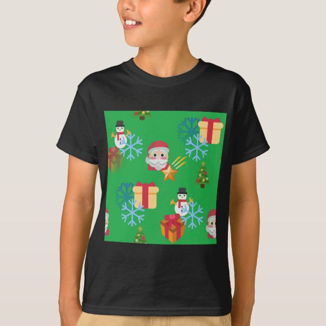 grönt christmas emoji t-shirt (Framsida)