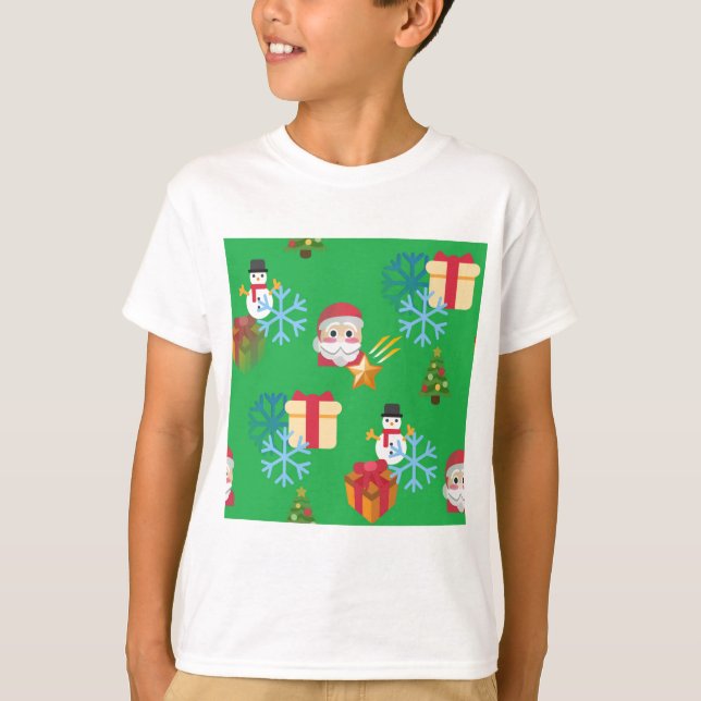 grönt christmas emoji tee (Framsida)