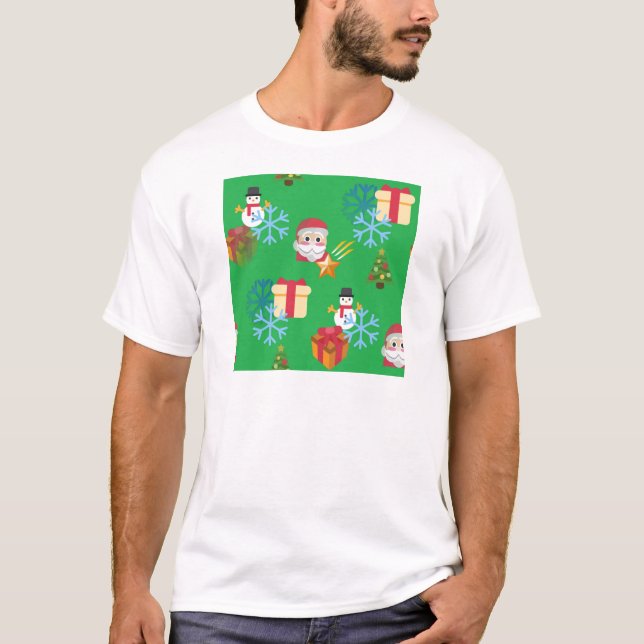 grönt christmas emoji tee shirt (Framsida)