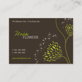 Grönt Chrysanthemum Flowers Elegant Chic Blommigt Visitkort