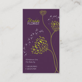 Grönt Chrysanthemum Flowers Elegant Chic Blommigt Visitkort