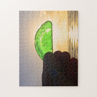 Grönt Chunky Seaglass i Sunset Puzzle Pussel