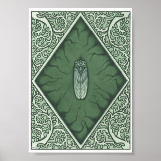 Grönt Cicada Poster