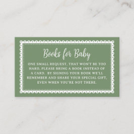 Grönt Cielito Lindo Baby Shower Bokar för Baby Tilläggskort