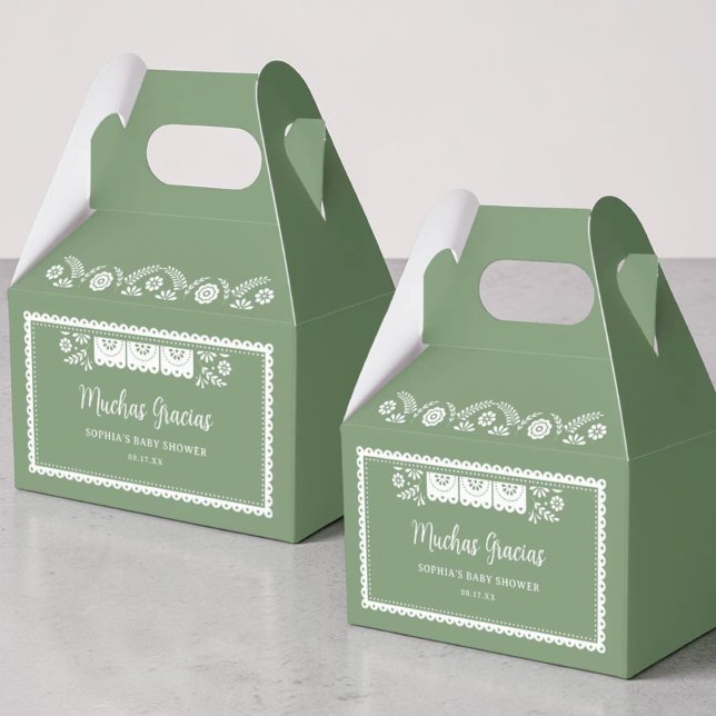 Grönt Cielito Lindo Baby Shower Muchas Gracias Presentaskar (Skapare uppladdad)