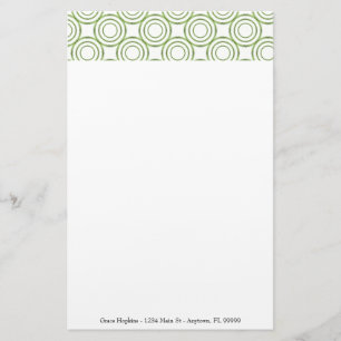 Grönt Circle Mönster Analize Stationery Brevpapper