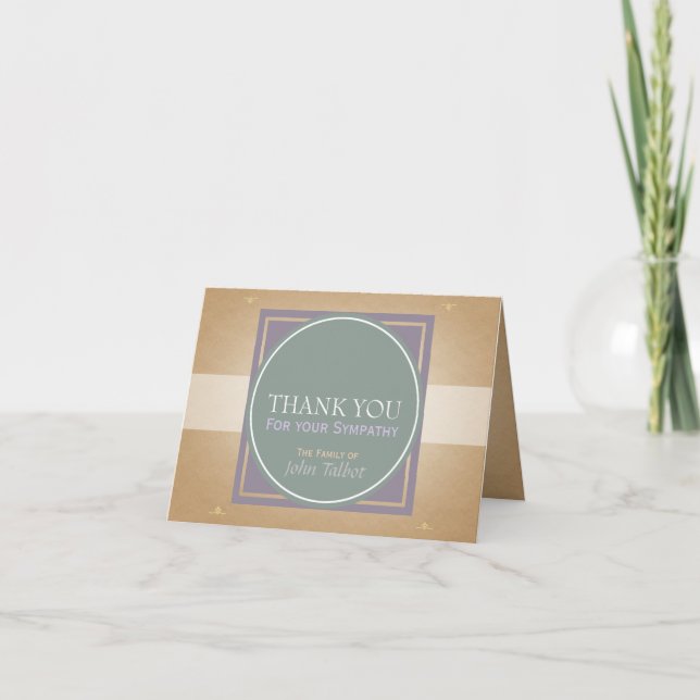 Grönt Circle P Square Märkres Sympati Tack (Framsida)