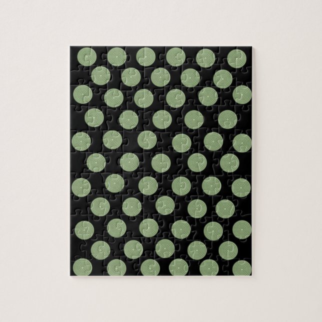 Grönt Circles Jigszawa Puzzle Pussel (Vertikal)