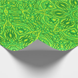 Grönt Circles Stars Mönster Wrapping Papper Presentpapper