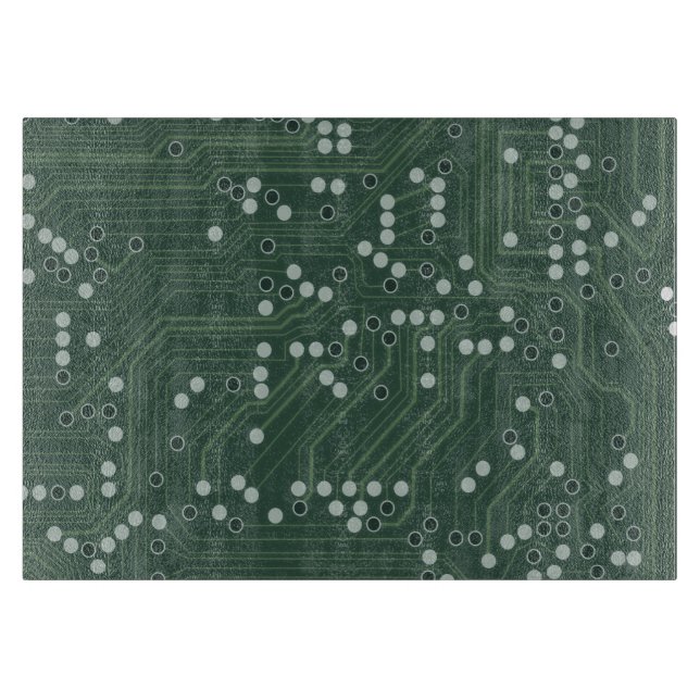 Grönt Circuit Board Background Mönster Art (Framsidan)