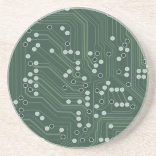 Grönt Circuit Board Background Mönster Art Underlägg Sandsten