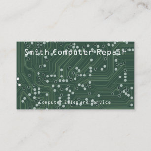 Grönt Circuit Board Background Mönster Art Visitkort