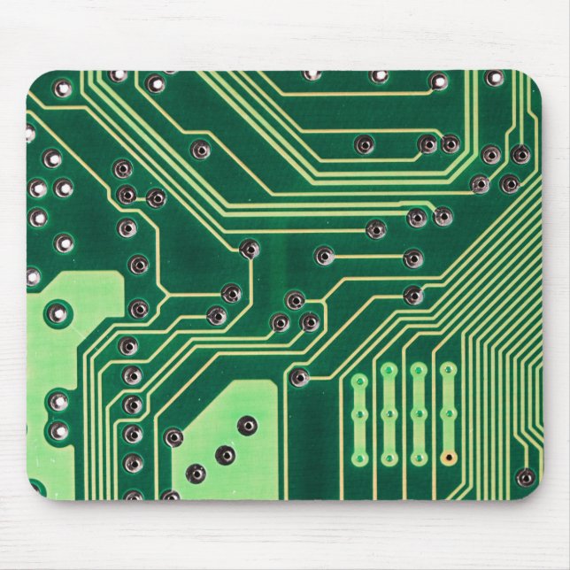 Grönt Circuit Board Mönster Musmatta (Framsidan)