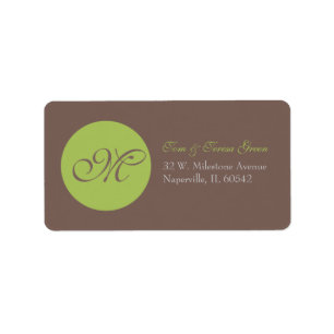 Grönt cirklar - Monogramadressetiketter Adressetikett