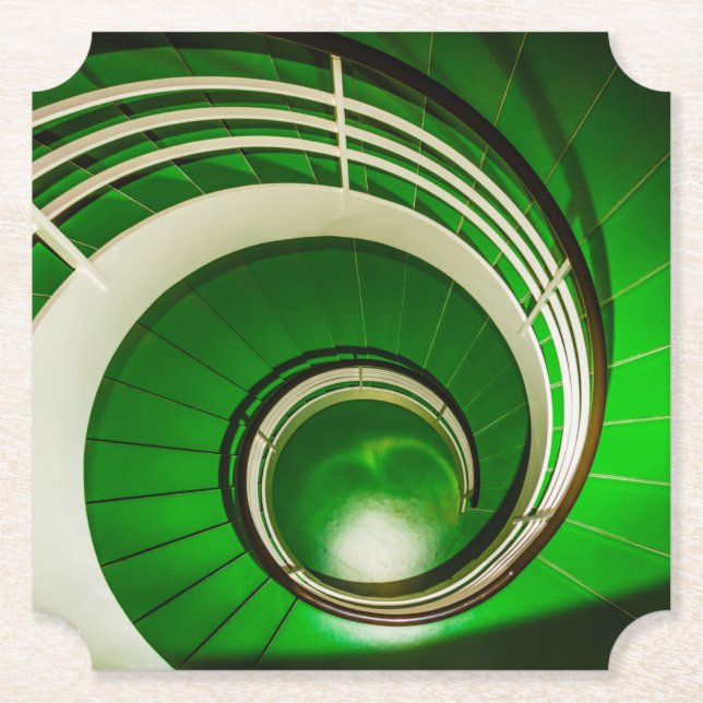 Grönt: Cirkulär trappa Underlägg Papper (Framsida)