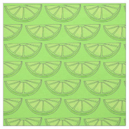 Grönt Citrus Grove Fruit Lime Slice Wedges Tyg