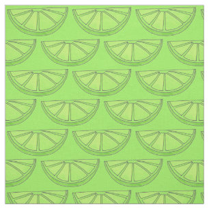 Grönt Citrus Grove Fruit Lime Slice Wedges Tyg