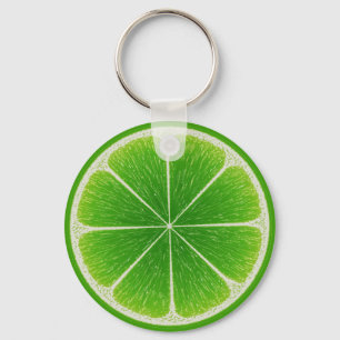 Grönt Citrus Lime Frukt Segment Nyckelring