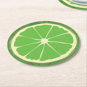 Grönt citrusfruktsegment underlägg papper rund