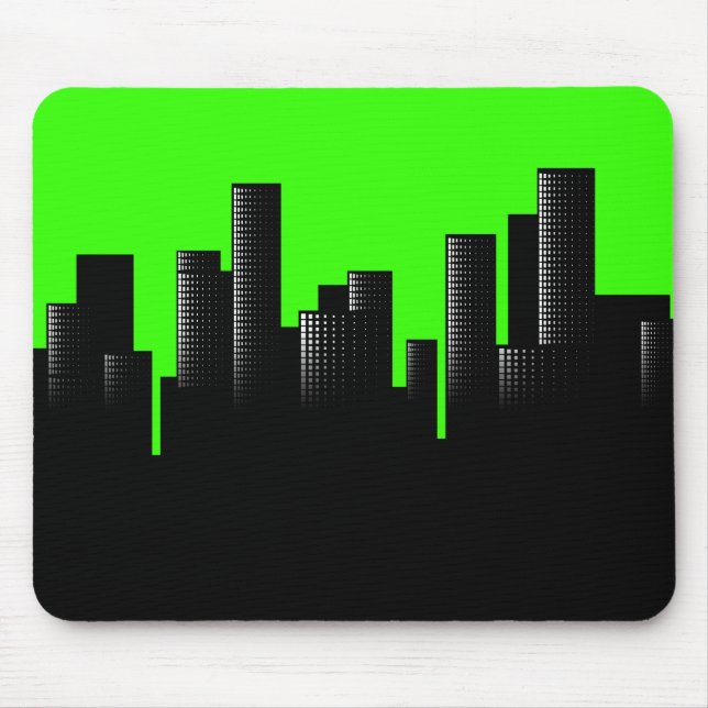 grönt cityscape musmatta (Framsidan)