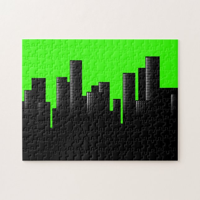 grönt cityscape pussel (Horisontell)