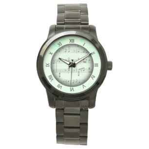 Grönt Classic Lakan Music Roman Numerals Armbandsur