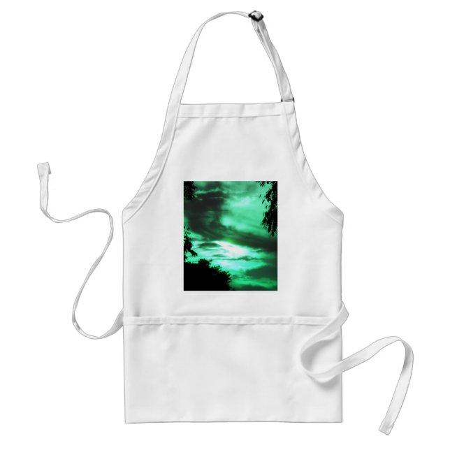 Grönt Clouded Himlar Apron Förkläde (Framsidan)