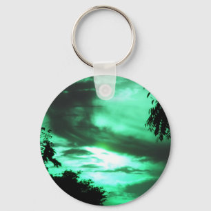 Grönt Clouded Sunrise Keychain Nyckelring