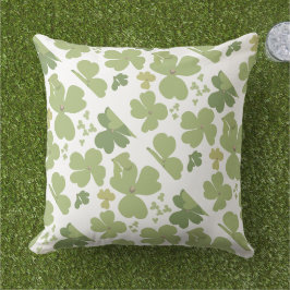 Grönt Cloverleaf St Patrick Day Garden Kudde