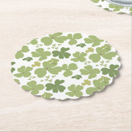 Grönt Cloverleaf St Patrick Day Garden Underlägg Papper