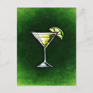 Grönt cocktail absinne vykort