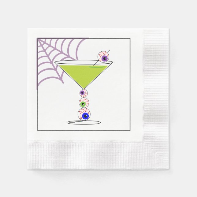 Grönt Cocktail Halloween Glass Pappersservett (Framsidan)