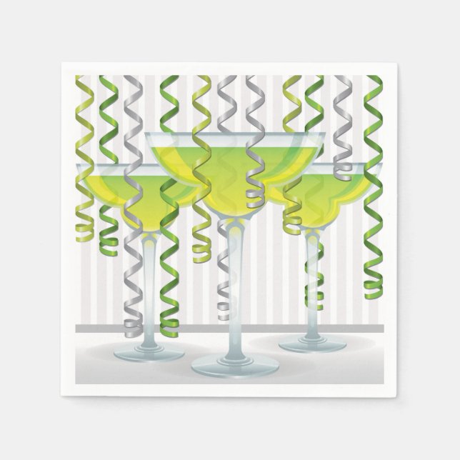 Grönt, cocktail och band pappersservett (Framsidan)