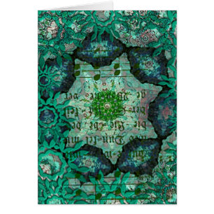 Grönt Collage, Tillfällen Blank Greeting Card Hälsningskort