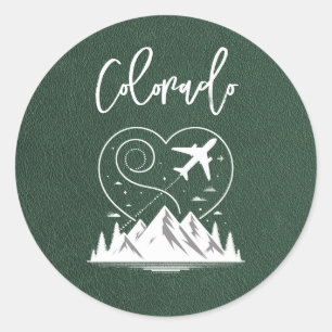 Grönt Colorado Passport Runt Klistermärke
