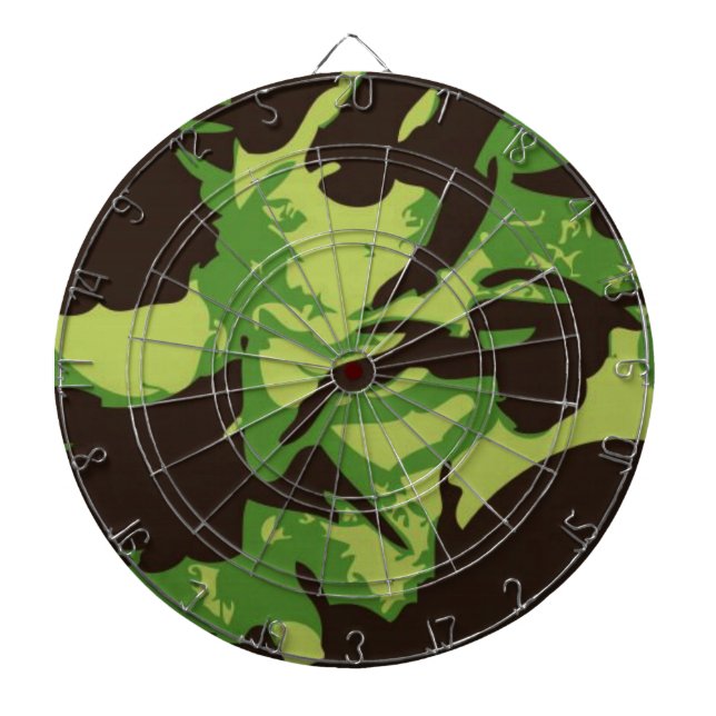 Grönt Combat Mönster Darttavla (Framsidan)