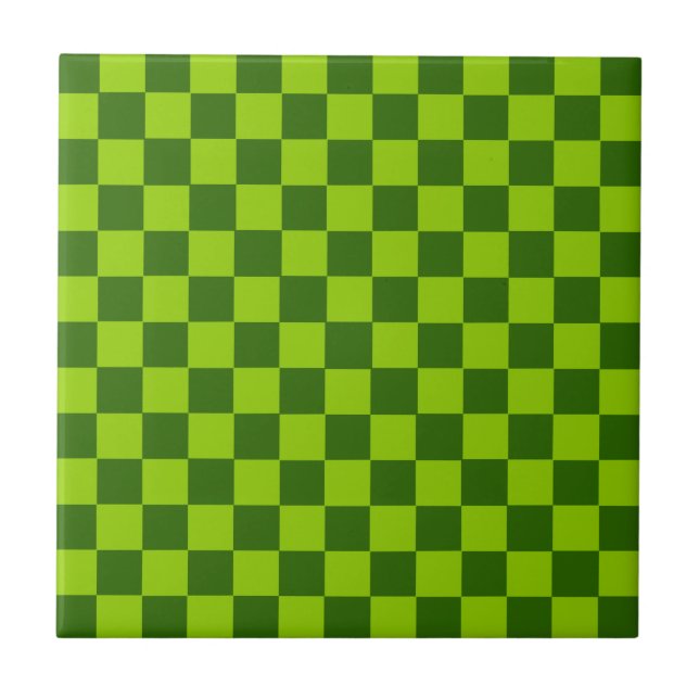 Grönt Combination Classic Checkerboard av STaylor Kakelplatta (Framsidan)