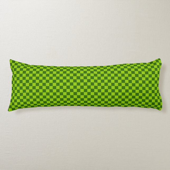 Grönt Combination Classic Checkerboard av STaylor Kroppskudde (Framsidan)