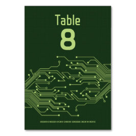 Grönt Computer Circuit Board Pub Mitzvah Bordsnummer