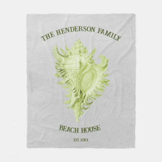 Grönt Conch Snäcka Fleece Blanket