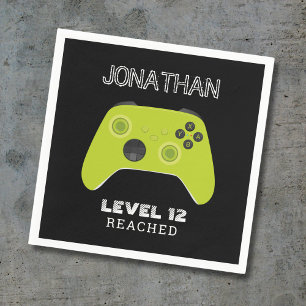 GRÖNT CONTROLLER GAMER LEVEL UP FAVOR BAG PAPPERSSERVETT