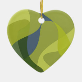 Grönt, coola, trendig, moderna vågigt organiska fo julgransprydnad keramik