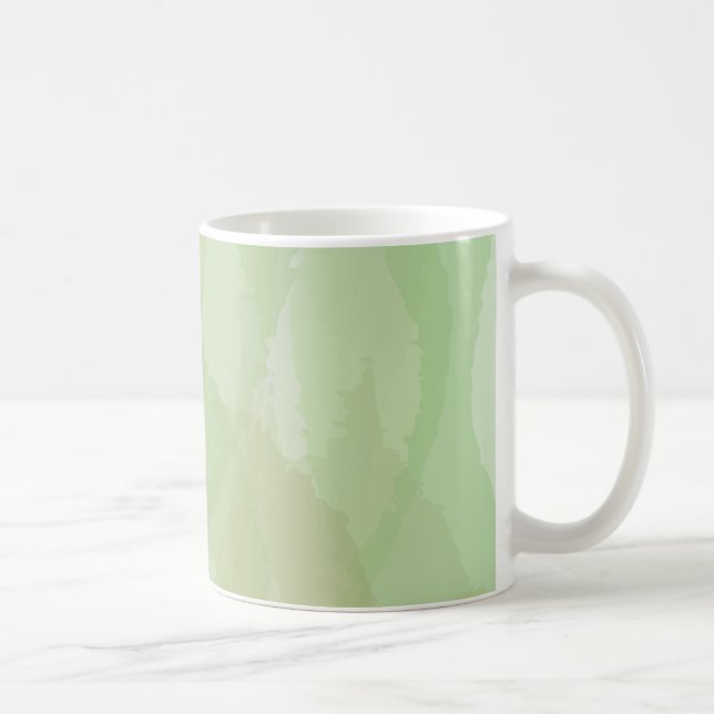 Grönt, coola, trendig vattenfärgsfärg abstrakt mön kaffemugg (Höger)