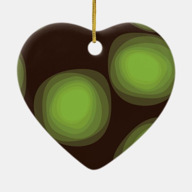 Grönt, coola, unik, trendig, stadsplanerad abstrak julgransprydnad keramik (Baksidan)