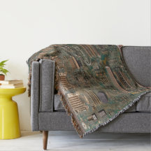 Grönt & Cooper Circuit Board Cotton Throw Blanket